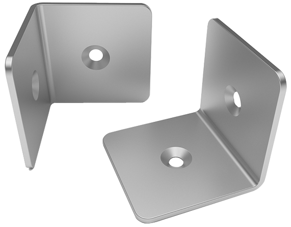Formed sheet metal brackets with countersunk holes