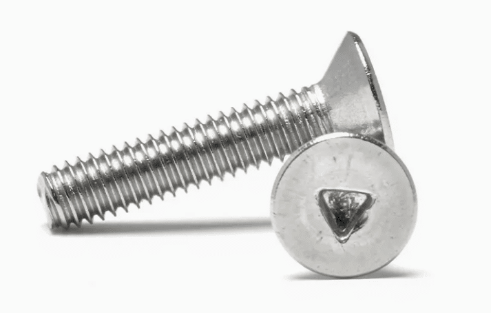 Triangular recess head screw close-up