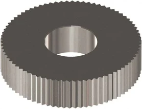 Straight knurl wheel with parallel grooves for creating straight-line knurling patterns