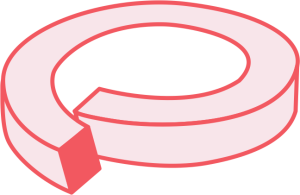 Split spring washer with an angled gap that provides spring tension to prevent loosening